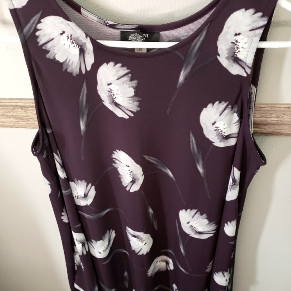 Alfani plum floral tank 1x nwot